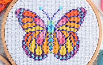 gratis borduurpatroon vlinder